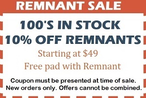 coupon for free pad with purchase of remnant with coupon only