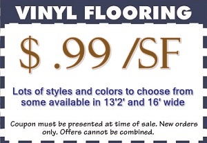 coupon for sheet vinyl starting at 99cent a sf